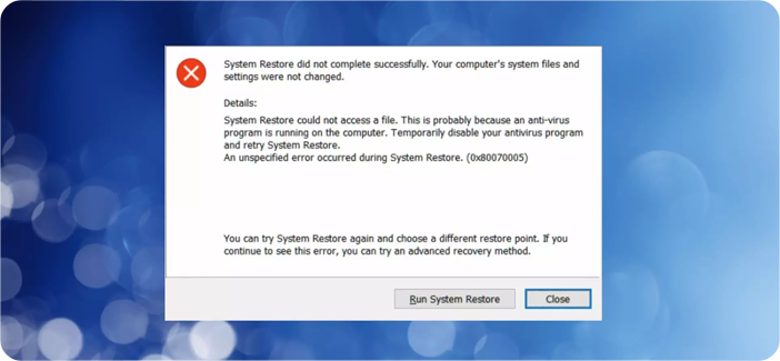 System restore issues